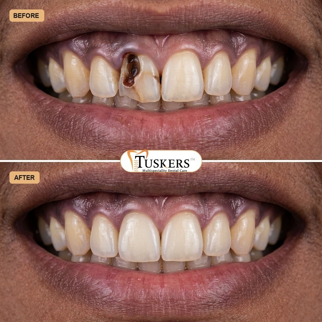 Tuskers Clinical Case - Root Canal Treatment & Full Smile Restoration